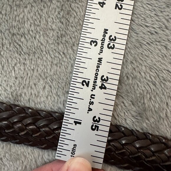 Vintage Coach Braided Woven Brown Leather Belt Unisex size 34 - Picture 5 of 7